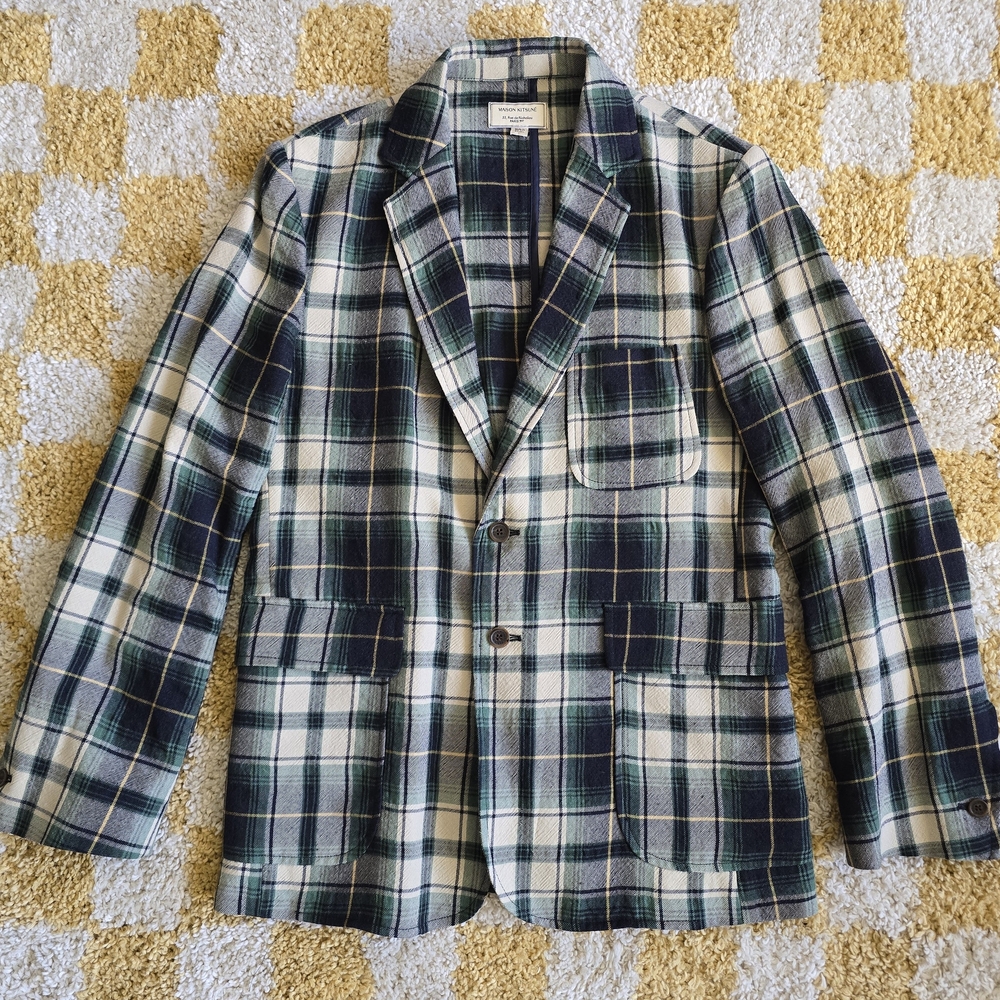 Wool & Linen Plaid Blazer